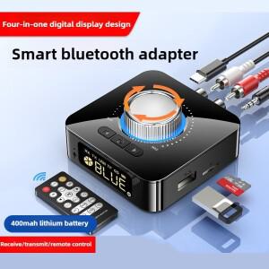 디지털 디스플레이 블루투스 5.4 2 in 1 오디오 수신기 송신기 aptX HD 3.5mm 잭 Aux RCA 무선 어댑터 TV