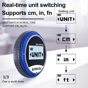 SK001A Ft 전자 디지털 테이프 줄자 LCD 디스플레이 자 소형 스마트 장거리 롤링 측정 도구