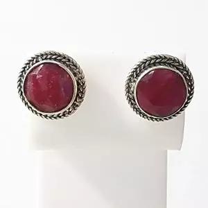 [셀러허브 패션][블루케이] 엔틱루비 원석귀걸이2300907-21심플원형