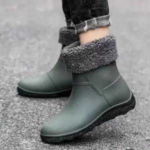 남성 사계절 방수 레인부츠 데일리 다용도 융털 장화 남성레인부츠 부츠워커 털레인부츠