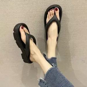 여성 데일리 통굽 조리 슬리퍼 여름 고품질 플리플랍 쪼리 조리