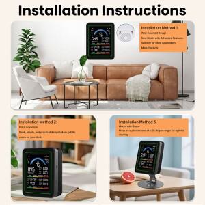 Tuya WiFi 공기질 감지기 CO2 모니터 PM0.3 PM2.5 PM10 포름알데히드 HCHO TVOC 온도 및 습도 측정기