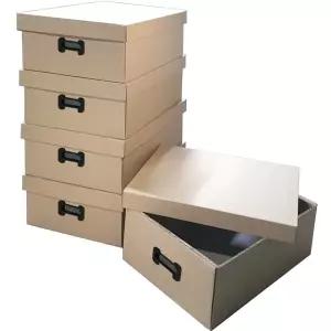 5겹 중대형 종이수납함 리빙박스 380X510X182mm 5개 종이수납박스 종이박스 수납정리함