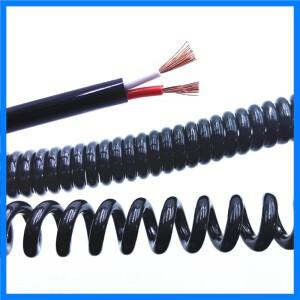 고품질 스프링 나선형 케이블 2코어-3-4-5-6-8-9-10-12코어 블랙 텔레스코픽 전원 코드 신축성 있는 와이어