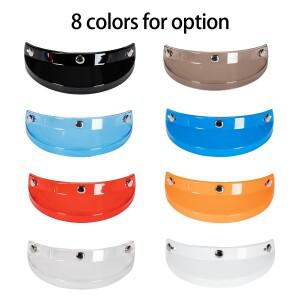 오토바이 3 스냅 단추 바이저 플립 업 다운 오픈 페이스 헬멧 윈드 실드