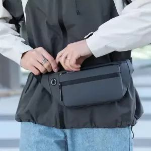 남성 이어폰 휴대폰 힙색 미니백 허리 포켓 방 힙색 코디 미니백 러닝백 웨이스트백