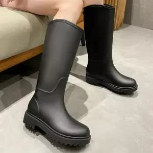 베이직 여성 레인부츠 장마철 방수 신발 여름 롱 부츠 여성장화 여성레인부츠 비장화
