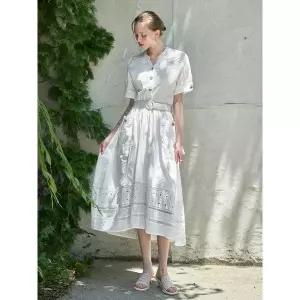 [하프클럽/]퓨어 펀칭 레이스 벨트세트 원피스 MM08OP004HJY