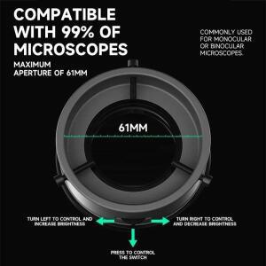 Luowei LW-LS02 편광 현미경 링 라이트 64-LED 스테레오 용 눈부심 방지 램프 조명기