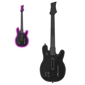 PS4 / PS3 PC용 JJDWIN 무선 기타 히어로 컨트롤러(RGB 라이트, 록 밴드 및 클론 게임, 스트랩 동글이 포함된 포트나이트 페스티벌, 블랙)