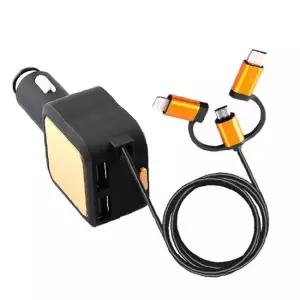 B티엔알758 트리플 릴케이블 4.8A 고속 차량충전기