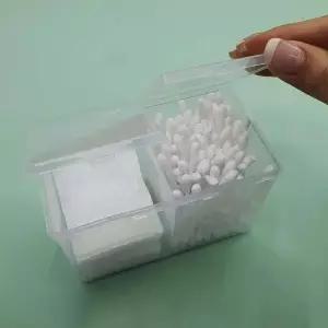 [하프클럽/]2구 케이스 투명 화장솜 화장솜케이스