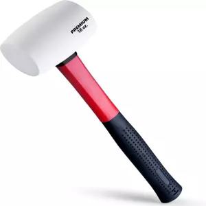 에피세어 16온스. 프리미엄 화이트 고무 망치 천연 및 헤드 내구성 있는 유리 섬유 손잡이 섬세한 표면을