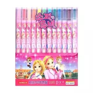여아 12색 샤프식색연필 디자인랜덤 색연필 샤프식 샤프식색연필 파티시엘색연필