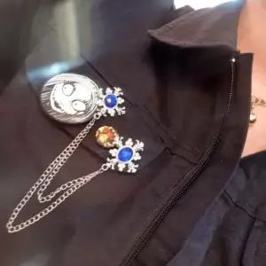 와이셔츠 브로치 여자 코사지 사무면접 블루다이아몬드 자켓 보석