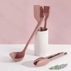 건지개 핑크 실리콘 국자 스푼 풍년 주방 29cm 국건지개