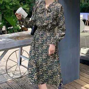 [라일리여성의류] Rly 꽃무늬 플라워 롱원피스 봄 긴팔 하객룩 원피스