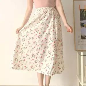 [라일리여성의류] Rly 밴딩 롱스커트 롱치마 봄 가을 플라워 쉬폰 스커