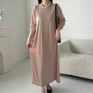 빅사이즈 601 깔끔한스판오버핏원피스 DBAV185