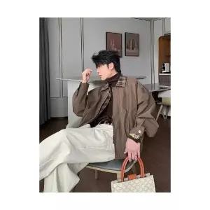 남자 하프 코트 가을 겨울 방학 투피스 자켓 체크 칼라 원픽4