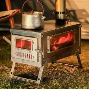 티타늄 화목난로 접이식 연통포함 캠핑 티탄 가방풀셋