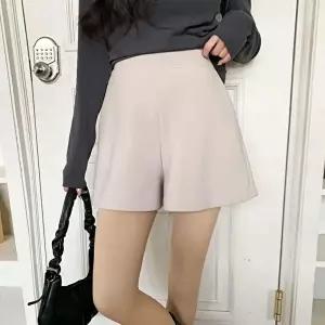 [옷자락]여자 봄여름 뒷밴딩 와이드 편안한 슬랙스 반바지