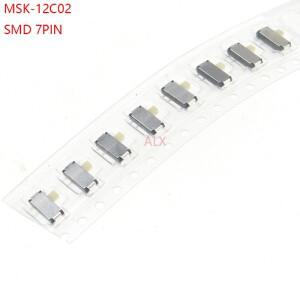 10/50PCS 미니 소형 smd smt MSK-12C02 토글 스위치 MP3 MP4 용 7pin 1P2T on/OFF 슬라이드