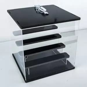 (색상 4단LED장식장)4층 피규어 조명 LED 투명 장식장 진열장 케이스