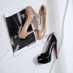 발등스트랩 에나멜 유광 가보시 킬힐 펌프스힐-WFIYYJY