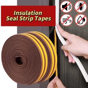 D타입 문짝 웨더 스트립 자체 접착 고무 도장 폼 테이프 창문 방진 방음 절연 화이트 블랙 5 m 10m