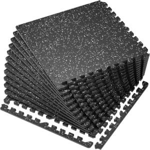 슈퍼자레 0.56인치 두께 12개 48제곱피트 고무탑 운동기구 매트 고무탑이 있는 고밀도 EVA 폼 홈 체육관용