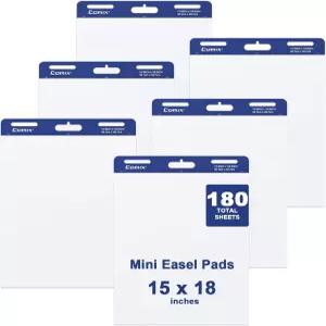 코믹스 미니 사이즈 스티키 이젤 패드 교사용 15 x 18 인치 플립 차트 용지 사무실용 앵커 30 장/패드 6