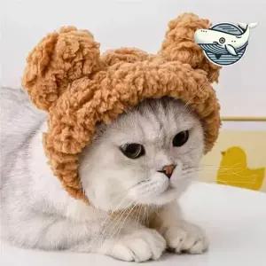 귀여운 곰돌이 반려동물 모자 따뜻한 겨울용 고양이모자 강아지모자 강아지바라클라바