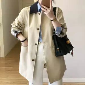 [블랙퀸][블랙퀸] 배색소매 봄 여성 트렌치코트 blk004409