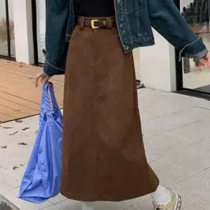 벨트 사은품 A라인 롱치마 코듀로이 스커트 겨울치마