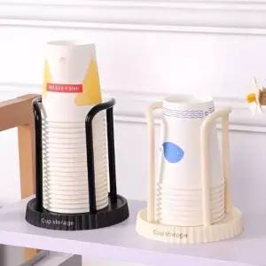 (스탠드 종이컵 보관함 색상 베이지)종이컵거치대 디스펜서 종이컵걸이 정수기 컵 보관함