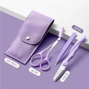 ( )위드기프트 깔끔눈썹 정리 3종세트숱가위+눈썹칼+트위저+가죽케이스