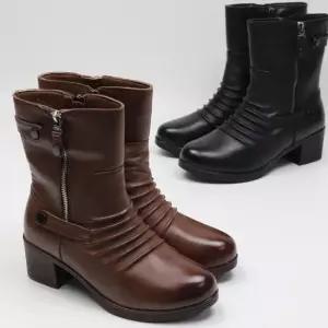 부티 미들힐 롱구두 가을 봄신발 발목 미들부츠 힐