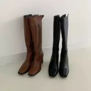 부츠 롱구두 부티 여성화 미들힐 가을 통굽 발목구두