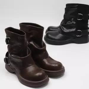 여성구두 부티 로우힐 롱부츠 발목 부츠힐 통굽 신상