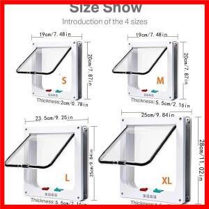 강아지 고양이 플랩 도어 4방향 보안 잠금 플랩 도어 포함 강아지 고양이 새끼 고양이용 ABS 플라스틱 소형