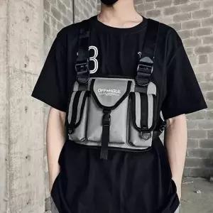 ( )조끼가방 앞으로매는가방 테크웨어 스포츠 체스트백 그레이