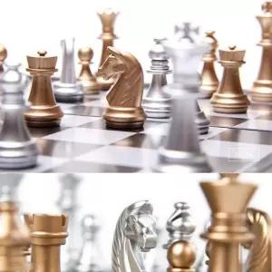 체스게임 중세 세트 골드 실버 조각 보드 놀이 취미용 예쁜 휴대용 서양판