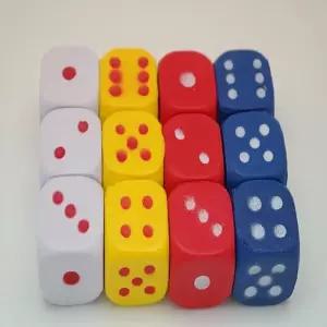 EVA소프트주사위(4-4-4cm) 4색 3개입 12개 세트장난감 푹신한 게임 다용도 놀이 촉각