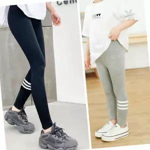 가정용 친자 운동복 세줄 라인 스판 긴바지 여성 여아 키즈 주니어 스트레칭