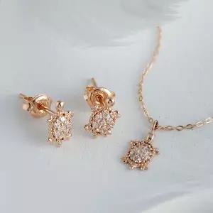 [비앤비골드] 14K 장수 거북이 큐빅 주얼리세트 NPS29279