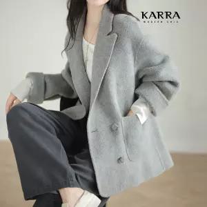 [카라] KARRA (77까지)멜란지헤어리자켓_A3F18254