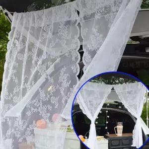 차박커튼 피크닉 트렁크 레이스가리개 예쁜감성가림막천 자동차커텐 캠핑용품 텐트 공주방꾸미기 프라이빗