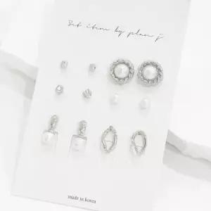 /옷자락 여자 진주 미니볼 미니멀 귀걸이 세트