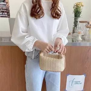 [셀러허브][라일리] Rly 여름 휴가 바닷가 패션 밀짚 가방 스타일 나들이 코디 (S9513713)